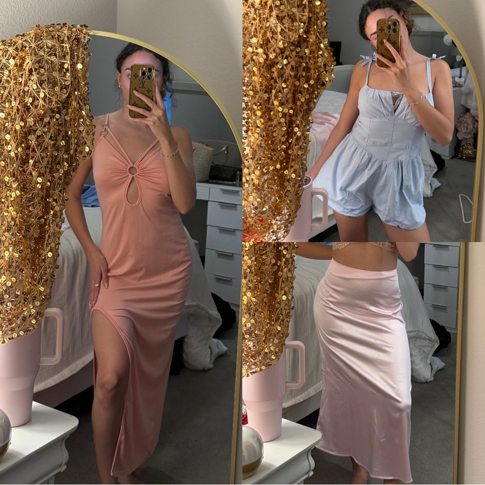 3 items bundle | Maxi dress, skirt, and romper